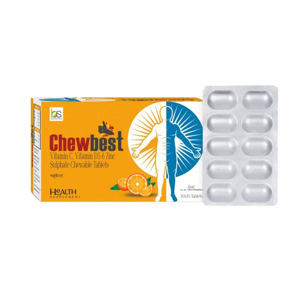 Vitamin C, Vitamin D3, and Zinc Sulphate Chewable Tablet