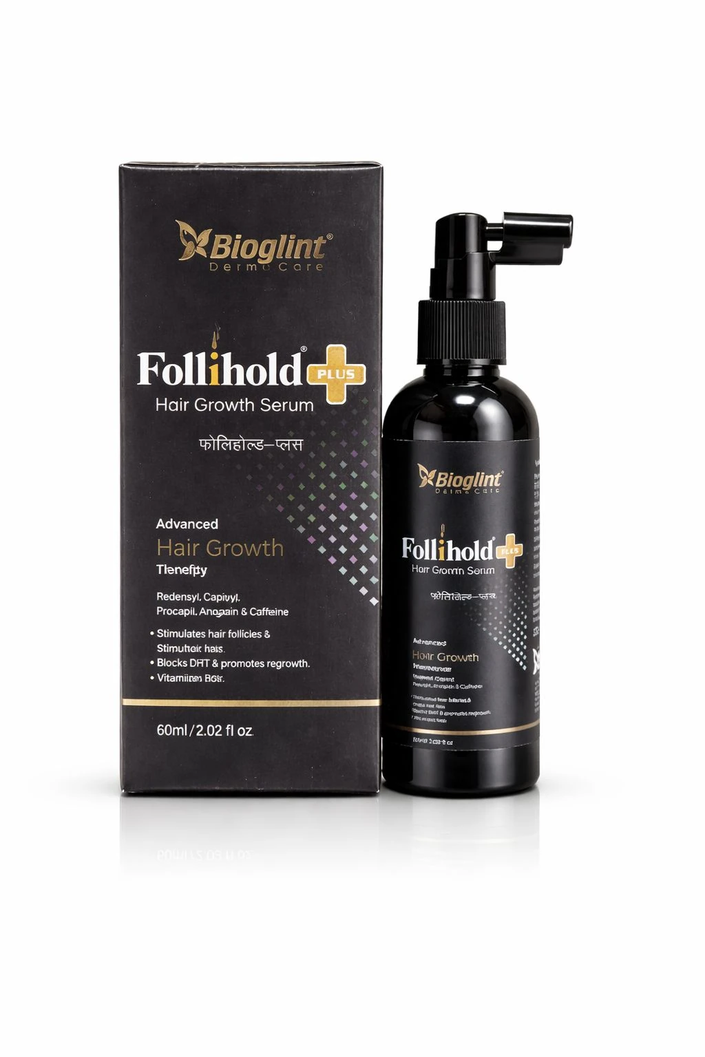 Bioglint Follihold Plus Hair Growth Serum with Redensyl, Capixyl, Procapil, Anagain and Caffeine
